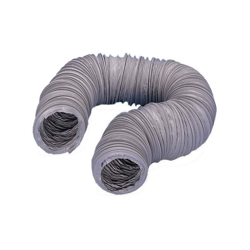 Grijze flexibele buis van pvc, diameter 125 mm, lengte 6 meter