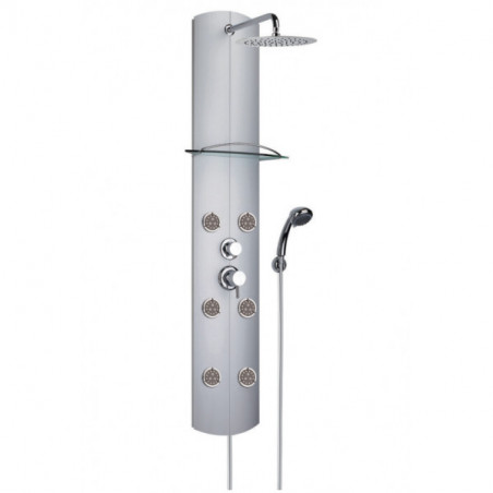 Columna de ducha multifunción Totem Alu, mezclador mecánico, aluminio