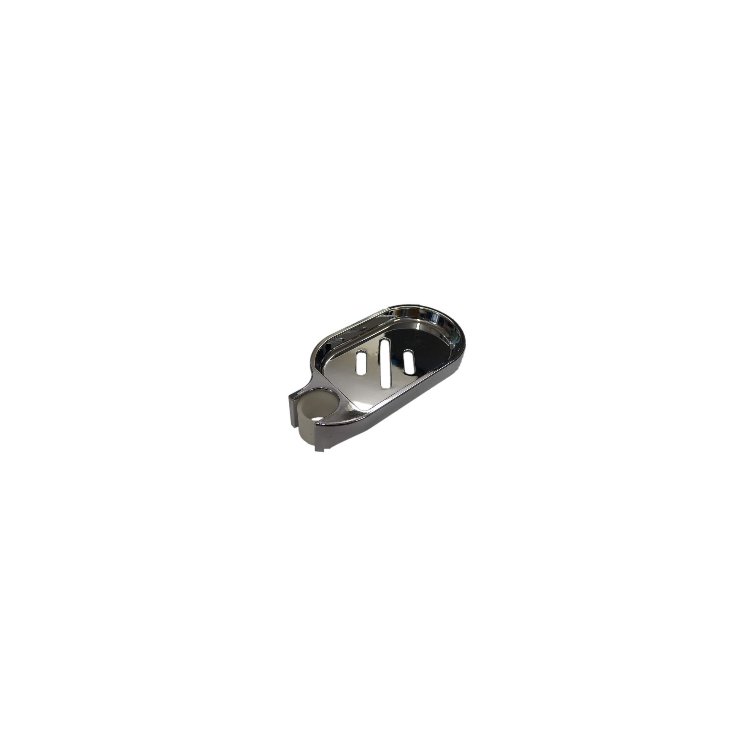 Chrome-plated soap dish for 25 mm diameter shower rail