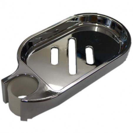Chrome-plated soap dish for 25 mm diameter shower rail