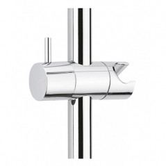 Cursore regolabile, supporto per soffione di design per asta doccia da 18 mm di diametro, ABS cromato