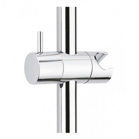 Cursore regolabile, supporto per soffione di design per asta doccia da 18 mm di diametro, ABS cromato