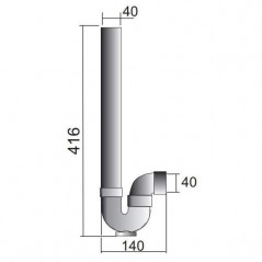 Einfacher horizontaler PVC-Siphon für Waschmaschine