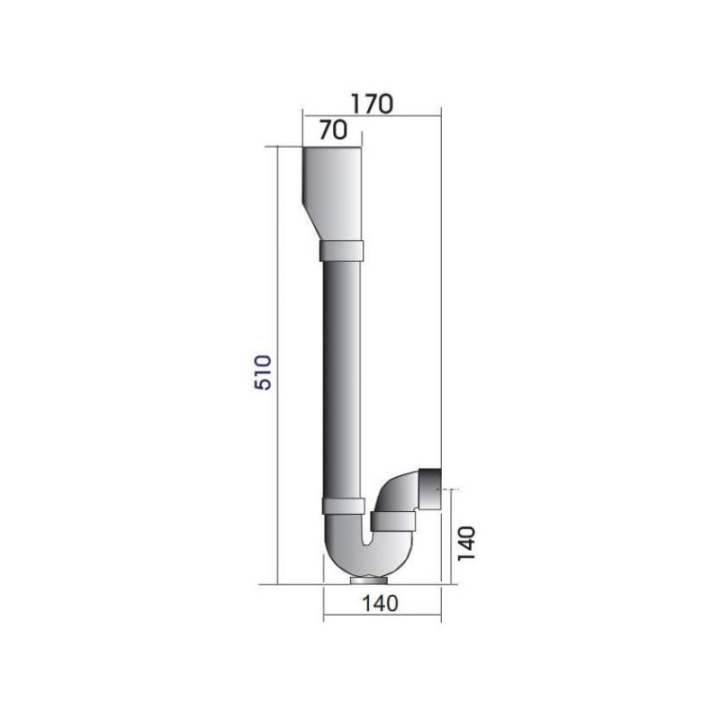 Siphon pour évacuation machine à laver Ø 40mm sortie double horizontale main image 0