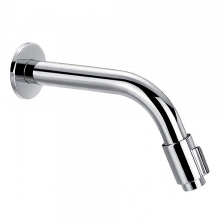 Single wall-mounted washbasin faucet with bar spout, chrome
