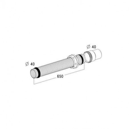 Tubo flessibile Vidhooflex diametro 40 mm, lunghezza 0.65m