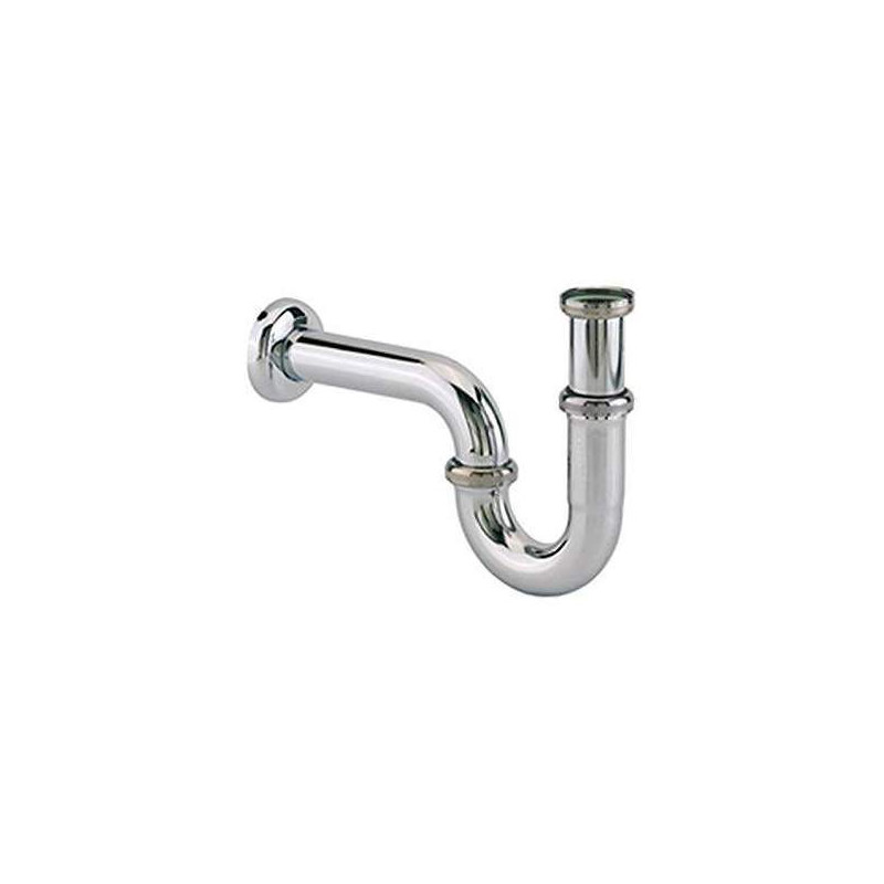 Fonteinsifon met verchroomde messing buis, 33x42, 150 tot 200 mm hoog