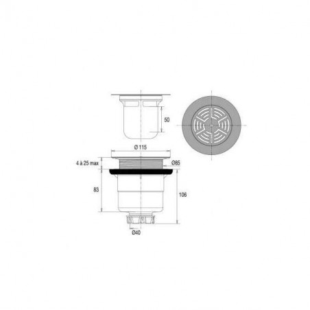 Vertical low-flow strainer, diameter 90 mm