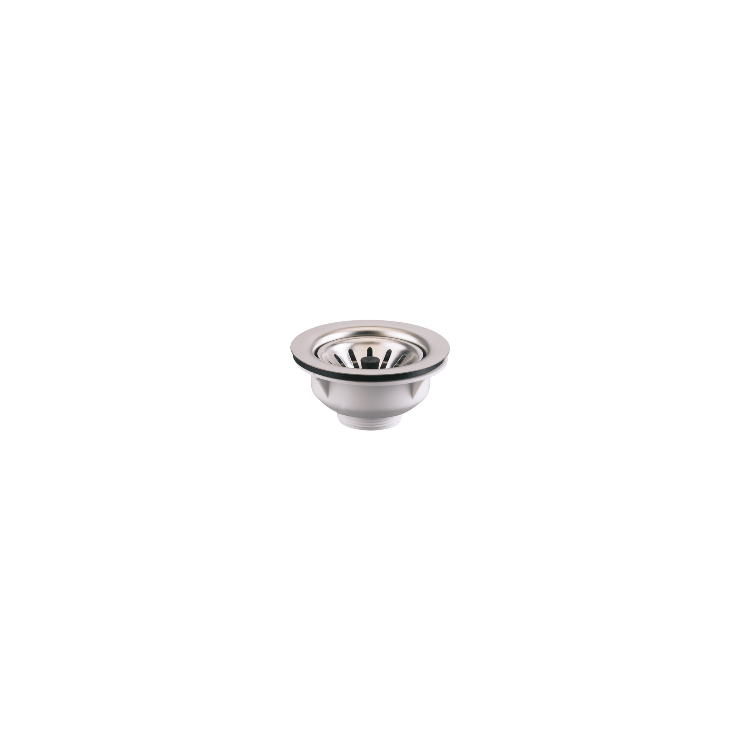 Manual basket sink strainer 90 mm hole, without overflow, chrome-plated stainless steel