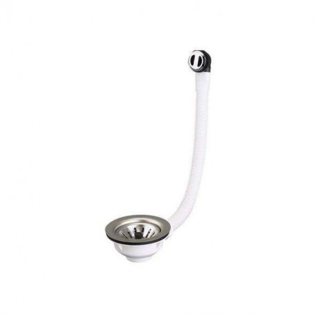 Chrome-plated manual basket strainer with overflow