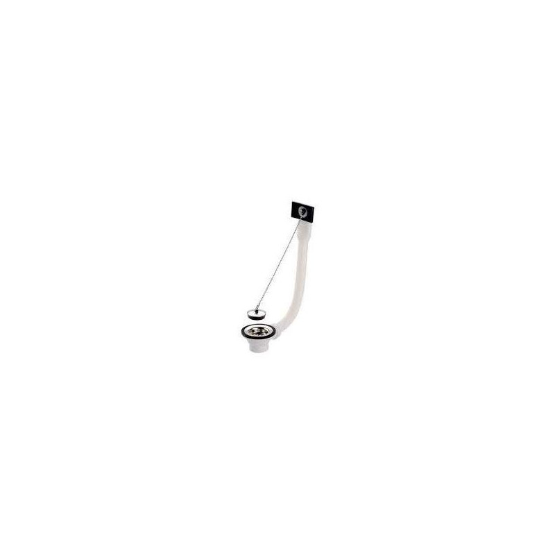 PVC afvoer met overloop voor roestvrijstalen gootsteen D 50