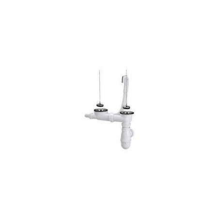 Svuotamento completo lavello in acciaio inox 2 vasche 0204311 NICOLL C5911