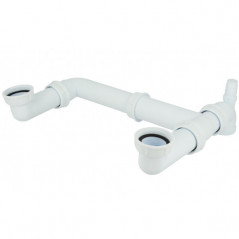 Universal, space-saving double sink socket, washing machine socket