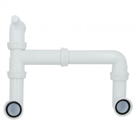 Universal, space-saving double sink socket, washing machine socket