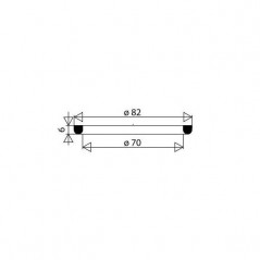 Guarnizione per scarico lavello in gres foro 60 mm, diametro 82 mm (unità)
