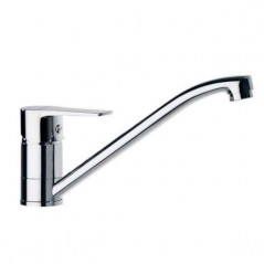 Titanium single-lever sink mixer with swivel spout