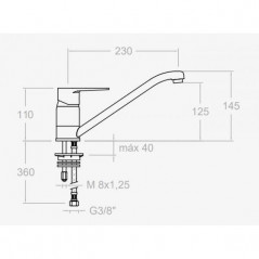 Titanium single-lever sink mixer with swivel spout