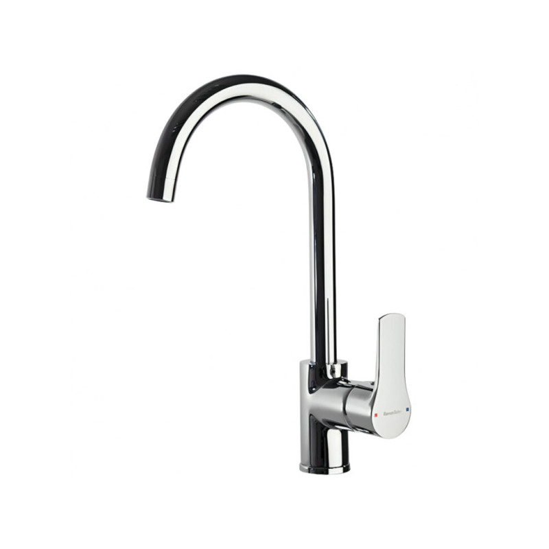 Spoelwaterkraan, Hoge draaibare uitloop Titanium chroom