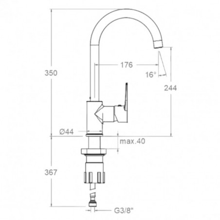 Sink faucet, High swivel spout Titanium chrome