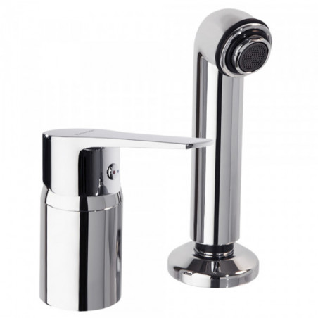 Hairdressing mixer tap with shower kit TITANIUM, chrome