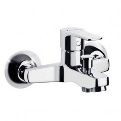 Titanium wall-mounted bath and shower mixer