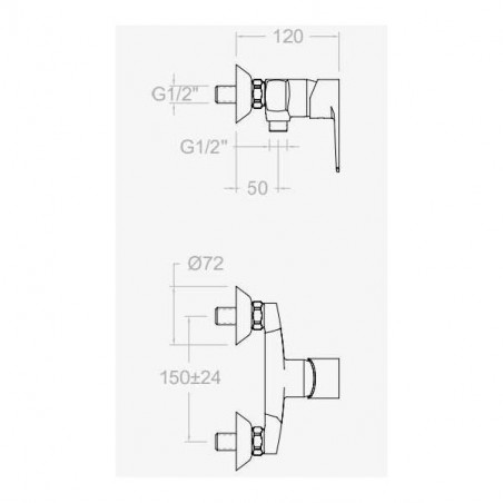 Titanium single-lever shower mixer
