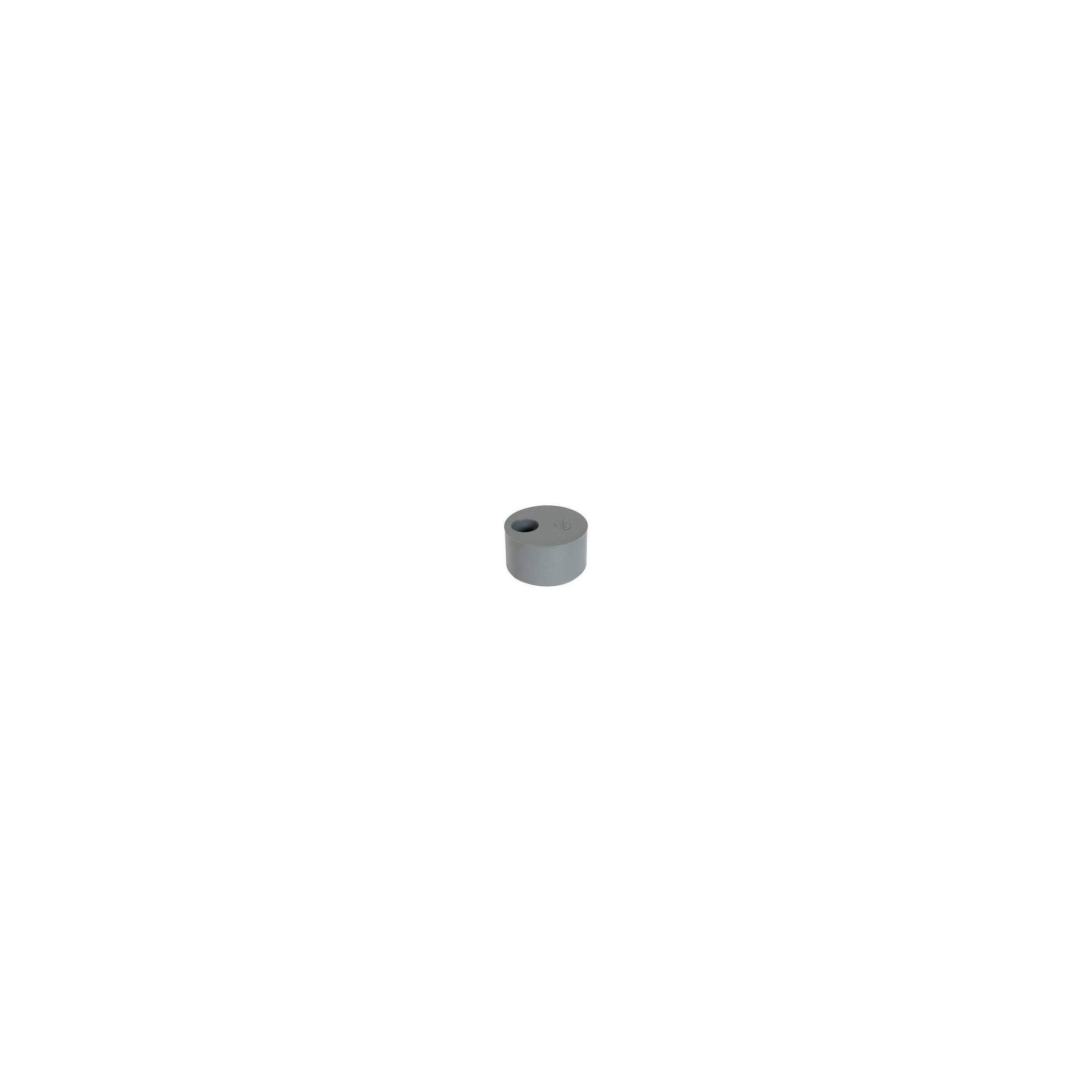 Built-in reduction plug PVC male 100 mm, female 32 mm.