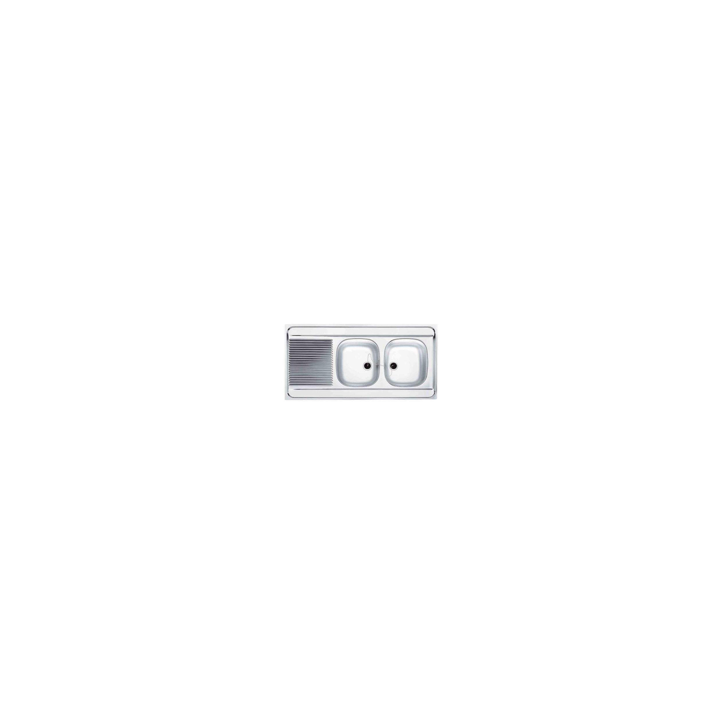 Lavello in acciaio inox, freestanding 2 vasche 1 scolapiatti 1200x600 MAN721 120