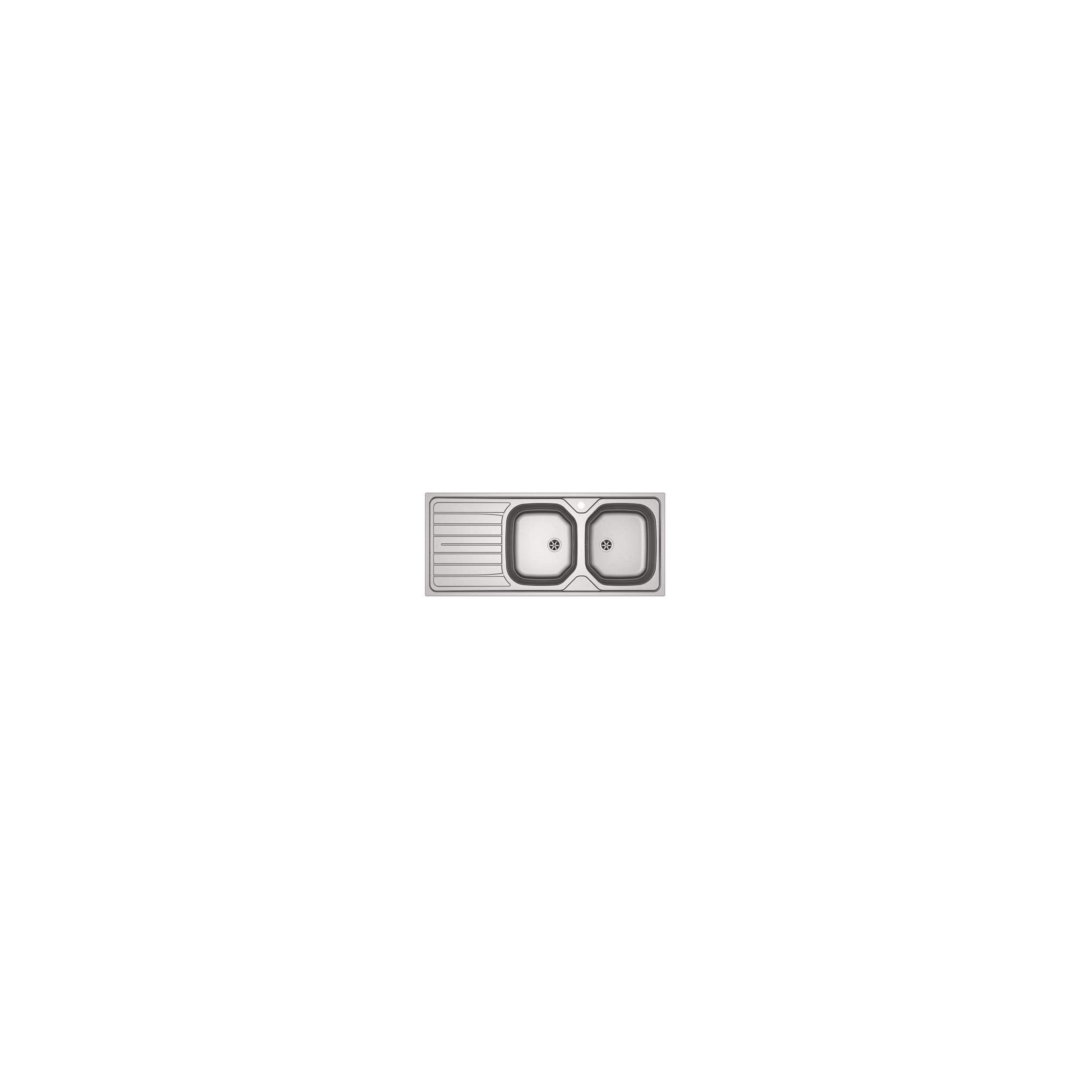 Fregadero de acero inoxidable, encastrado, 2 cubetas 1 escurridor 1160x500 mm, REN621