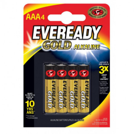 Pila AAA LR03, alcalina 1,5 V eveready oro B4