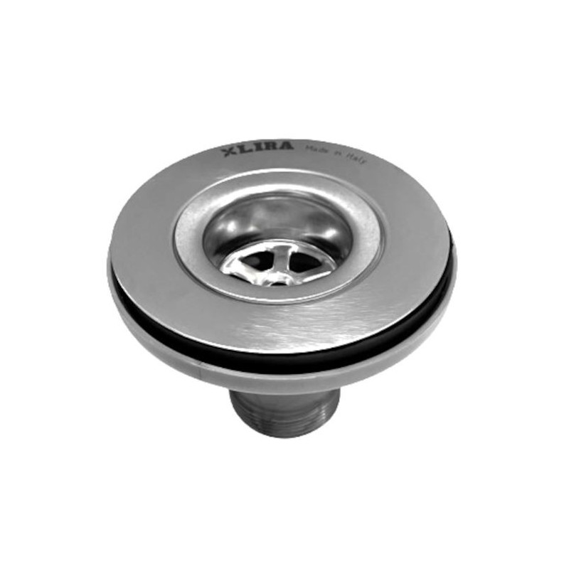 Spoelbakafvoer zonder overloopbuis roestvrij staal diameter 121 mm voor gat diameter 90 mm
