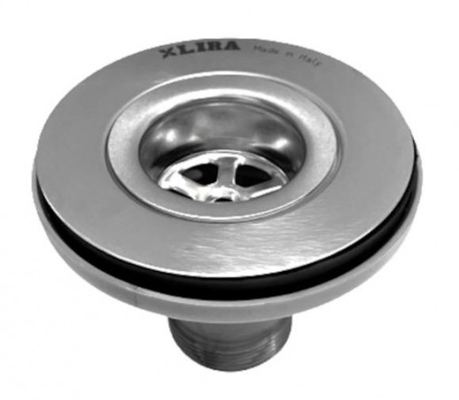 Válvula de desagüe fregadero sin tubo de rebosadero acero inoxidable diámetro 121 mm para agujero diámetro 90 mm LIRA A.1035.03 