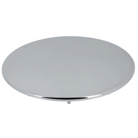 Capot métal chromé brillant diamètre 118 mm pour bonde de douche Turboflow 90 mm