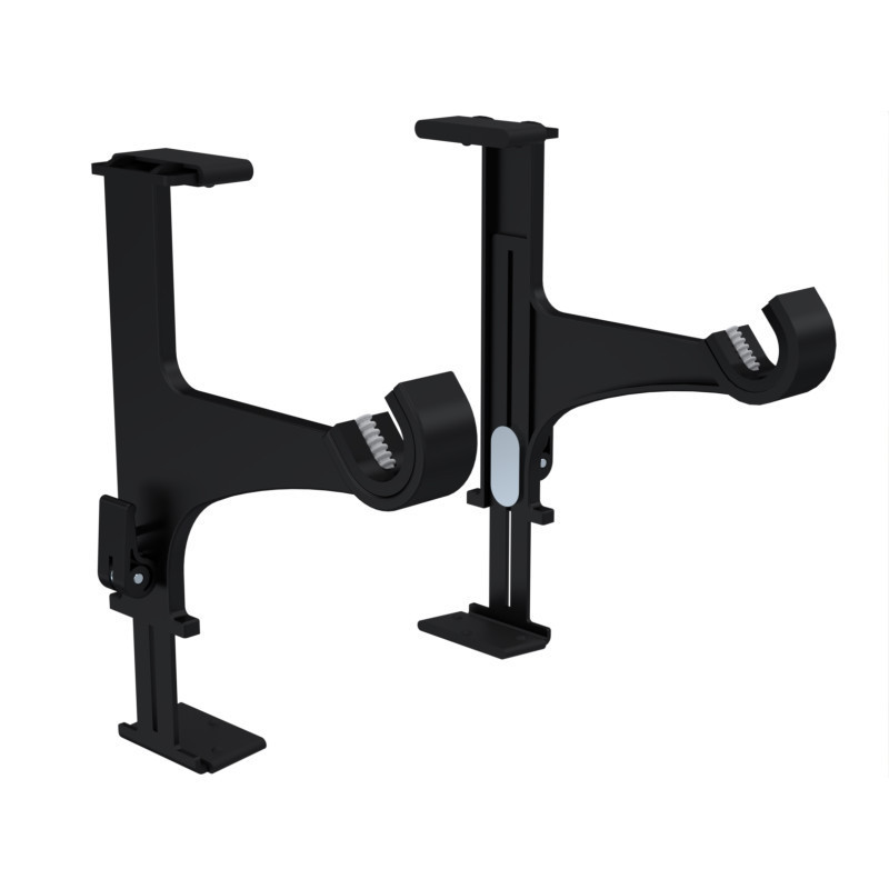 Dos soportes de barra de cortina para cofre de persiana enrollable, negro