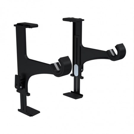 Dos soportes de barra de cortina para cofre de persiana enrollable, negro