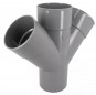 PVC kruis 45°, mannelijk/vrouwelijk, diameter 90mm.
