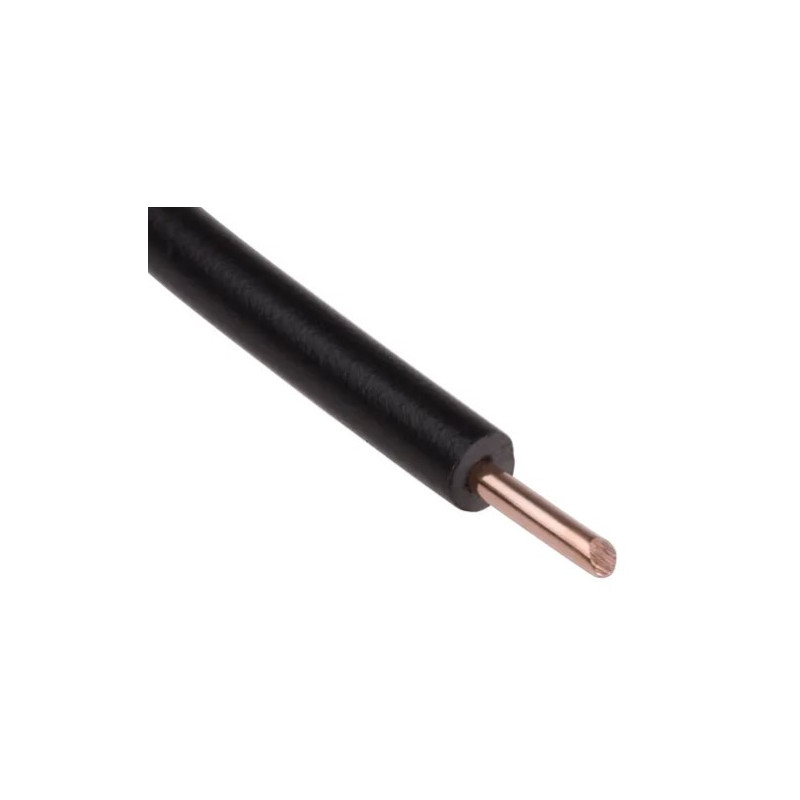 H07 V-U harde kern kabel, 2.5mm2, zwart, 25m haspel.