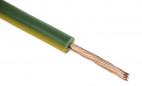 H07 V-U harde kern kabel, 1.5mm2, geel en groen, 25m haspel.