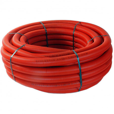 Bobina de tubo TPC rojo diámetro 90mm, longitud 25m.