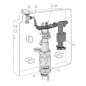 Concealed cistern frame WC mechanism Valsir Winner 2004 to 2014, dual flush Concealed cistern frame WC mechanism Valsir Winner 2004 to 2014, dual flush