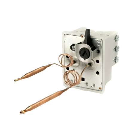 Thermostat chauffe-eau domestique BTS bi-bulbes tripolaire capillaire 27 cm
