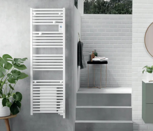 Radiateur sèche serviettes électrique Doris digital 2000W (1000+1000W),  H1836 / L550mm , blanc