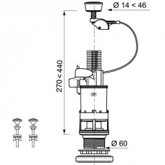 Single-push cable WC mechanism.