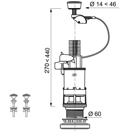 Single-push cable WC mechanism.