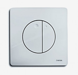 Plaque de commande WISA modèle QUADRO GAIA double volume, ABS chrome brillant.