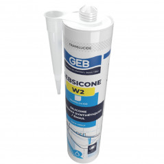 Transparenter Sanitär-Dichtstoff-Silikon pro Gebsicone W2 Kartusche, 310 ml