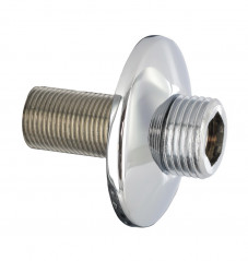 Attacco a muro sanitario diritto cromato, maschio 15x21, maschio 20x27, a coppia.
