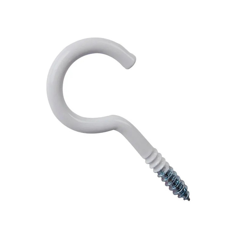 Gerilsaniseerde witte stalen haak, 4x30mm, 5 stuks.