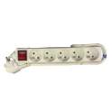 5-socket block white with switch