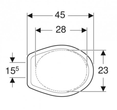 Sedile per WC Geberit BASTIA, cerniere in plastica, fissaggio sul fondo, bianco